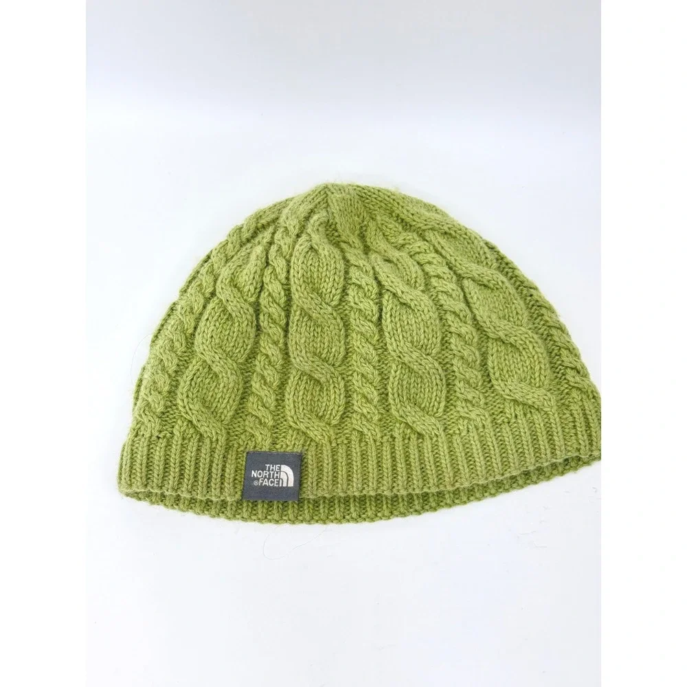 The North Face Cable Knit Beanie Wool Unisex One Size Green
